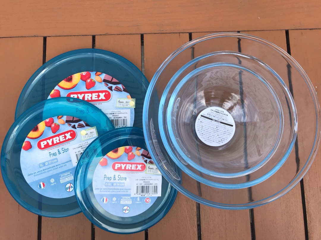 お料理の幅が広がる！【PYREX フタ付き耐熱ガラスボウル